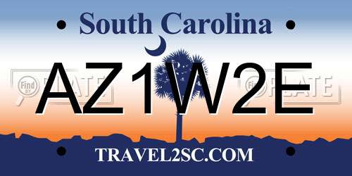 AZ1W2E South Carolina License Plate