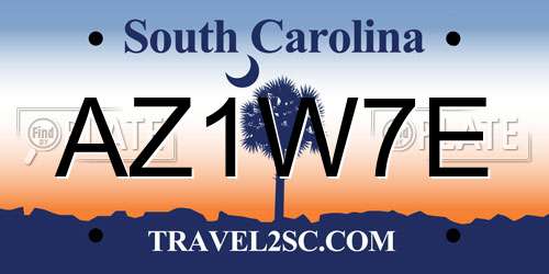 AZ1W7E South Carolina License Plate
