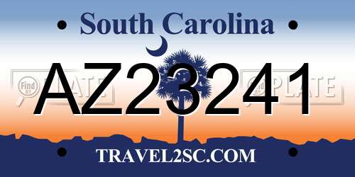 AZ23241 South Carolina License Plate