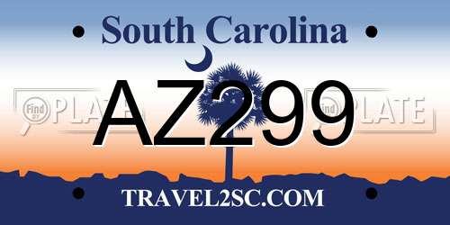 AZ299 South Carolina License Plate