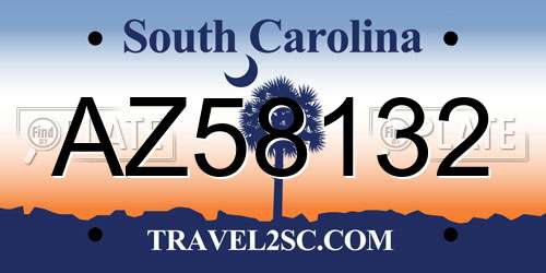 AZ58132 South Carolina License Plate