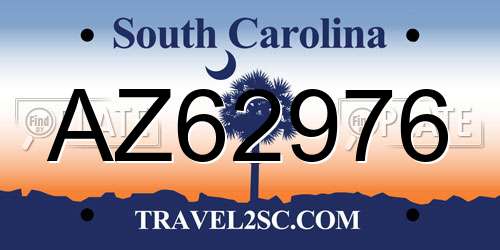AZ62976 South Carolina License Plate