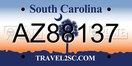 AZ88137 South Carolina License Plate