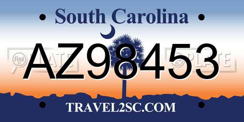AZ98453 South Carolina License Plate