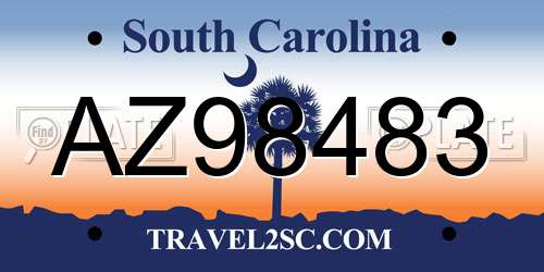 AZ98483 South Carolina License Plate