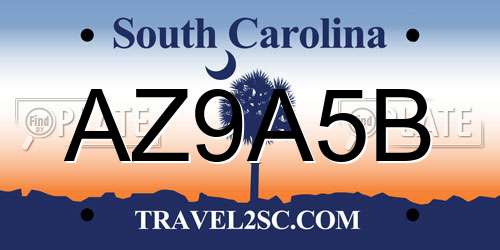 AZ9A5B South Carolina License Plate
