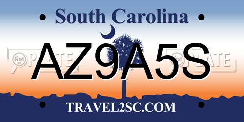 AZ9A5S South Carolina License Plate