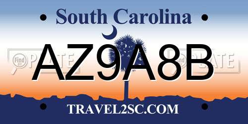 AZ9A8B South Carolina License Plate