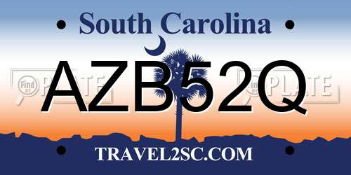 AZB52Q South Carolina License Plate