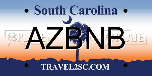AZBNB South Carolina License Plate