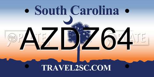 AZDZ64 South Carolina License Plate