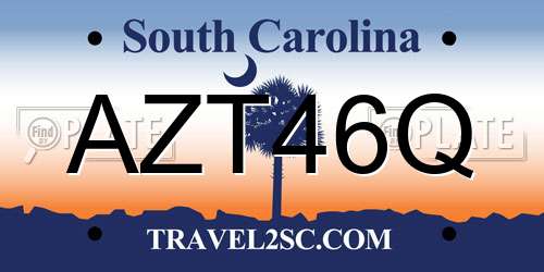 AZT46Q South Carolina License Plate