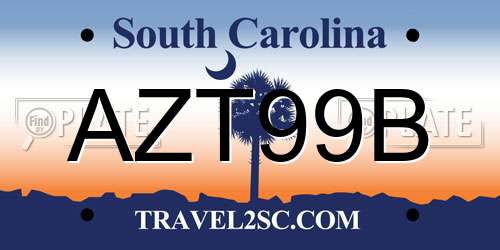 AZT99B South Carolina License Plate