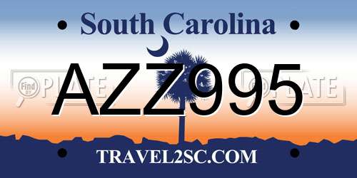 AZZ995 South Carolina License Plate