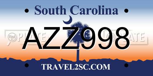 AZZ998 South Carolina License Plate