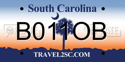 B011OB South Carolina License Plate