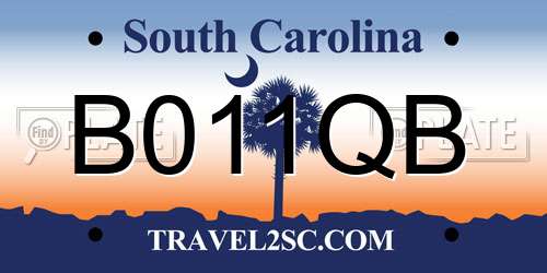B011QB South Carolina License Plate