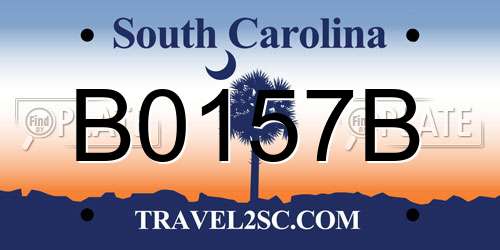B0157B South Carolina License Plate