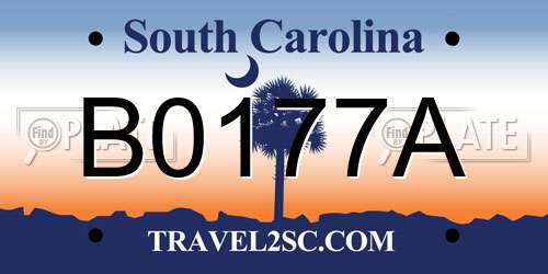 B0177A South Carolina License Plate