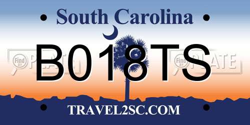 B018TS South Carolina License Plate