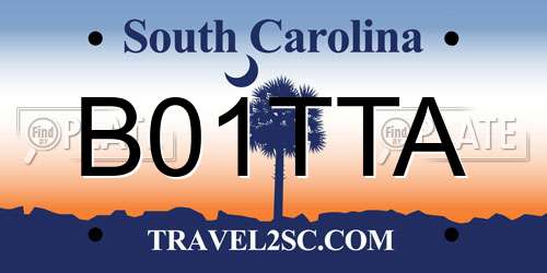 B01TTA South Carolina License Plate