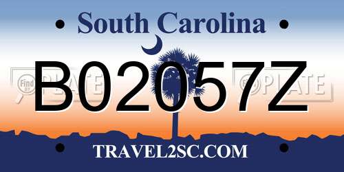 B02057Z South Carolina License Plate