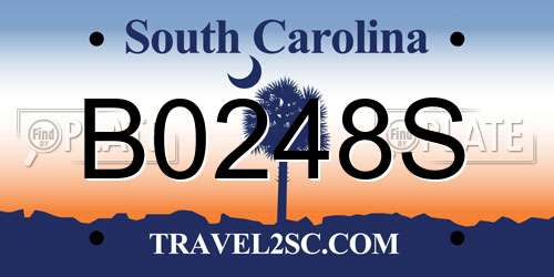 B0248S South Carolina License Plate