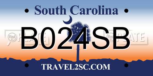 B024SB South Carolina License Plate
