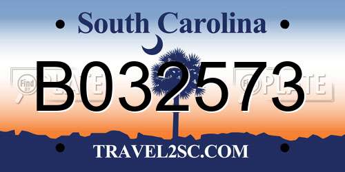B032573 South Carolina License Plate