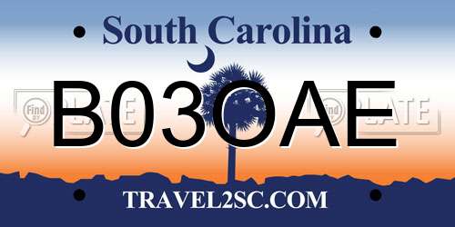 B03OAE South Carolina License Plate