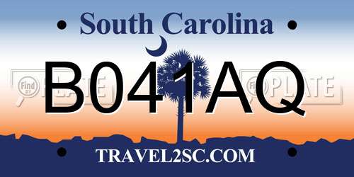 B041AQ South Carolina License Plate
