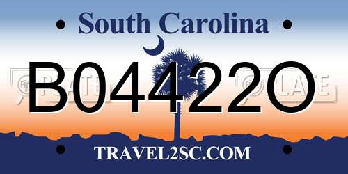 B04422O South Carolina License Plate