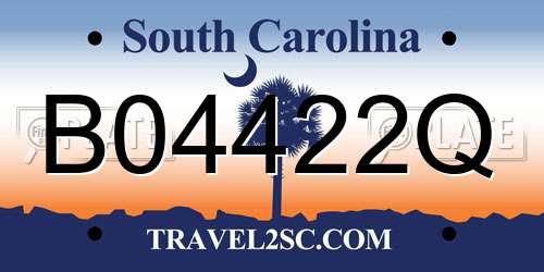 B04422Q South Carolina License Plate