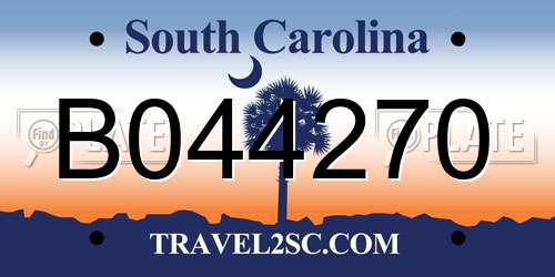 B044270 South Carolina License Plate
