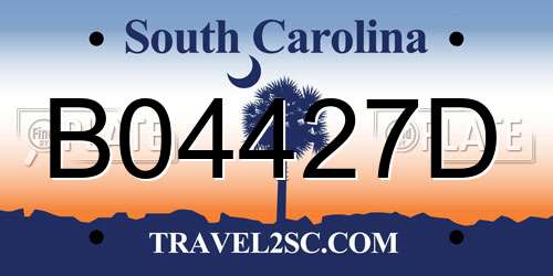 B04427D South Carolina License Plate