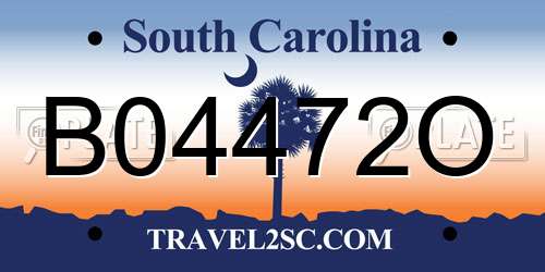 B04472O South Carolina License Plate
