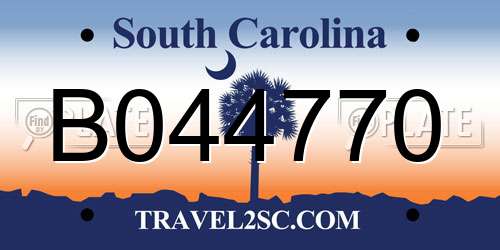 B044770 South Carolina License Plate