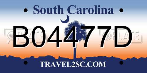 B04477D South Carolina License Plate