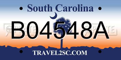 B04548A South Carolina License Plate