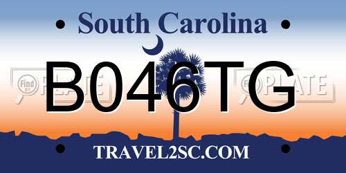 B046TG South Carolina License Plate