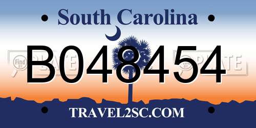 B048454 South Carolina License Plate
