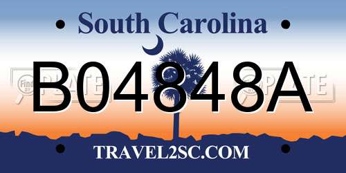 B04848A South Carolina License Plate