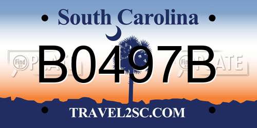 B0497B South Carolina License Plate