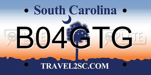 B04GTG South Carolina License Plate