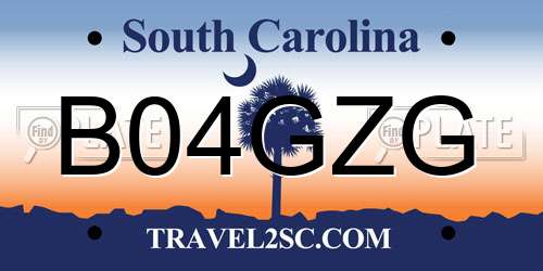 B04GZG South Carolina License Plate