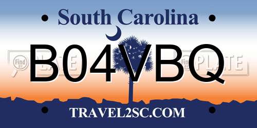 B04VBQ South Carolina License Plate