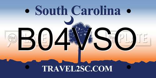 B04VSO South Carolina License Plate