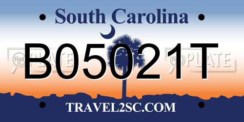 B05021T South Carolina License Plate