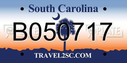 B050717 South Carolina License Plate