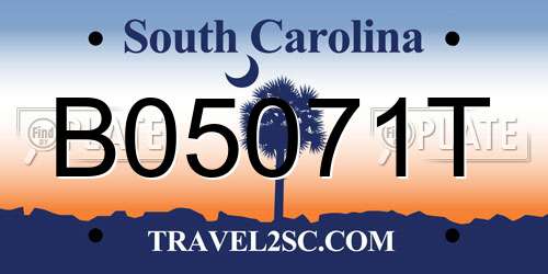 B05071T South Carolina License Plate